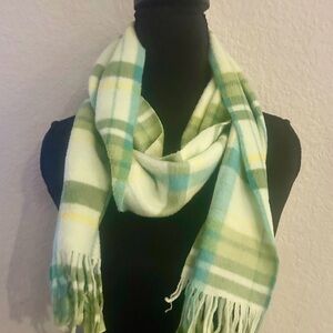 Soft Green Plaid Scarf - Women's Accessory